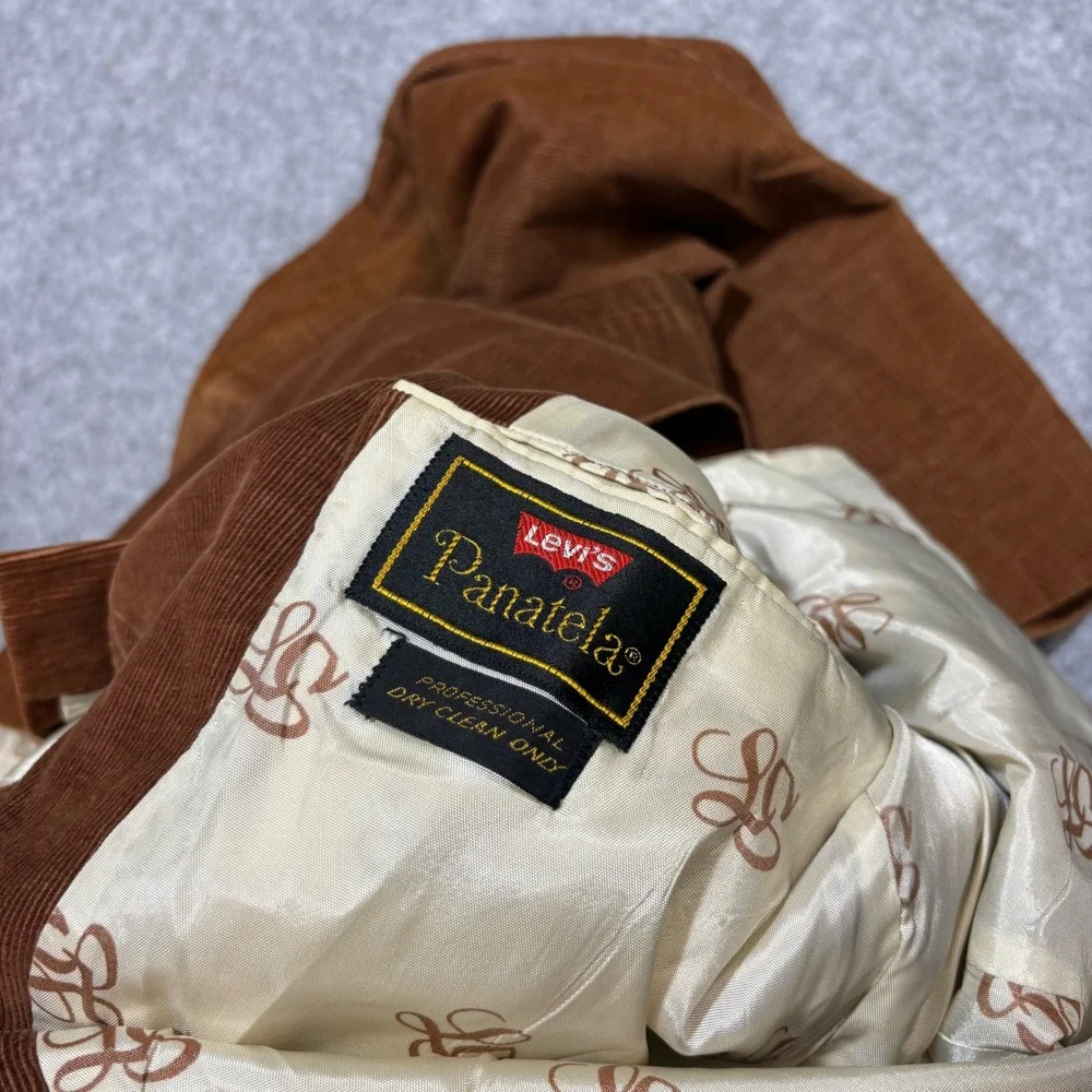 Vintage Levis Panatela Mens Brown Corduroy Blazer Western Sport Coat 70s 42 43